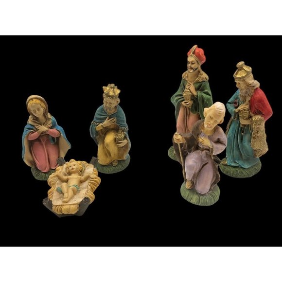 Italian Vintage Nativity 6pc - Picture 2 of 16